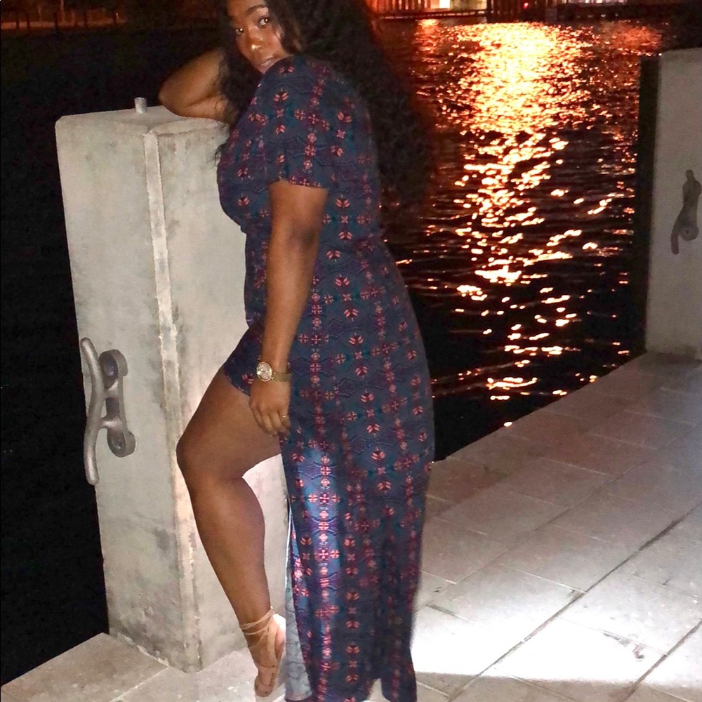 Multicolor romper with train